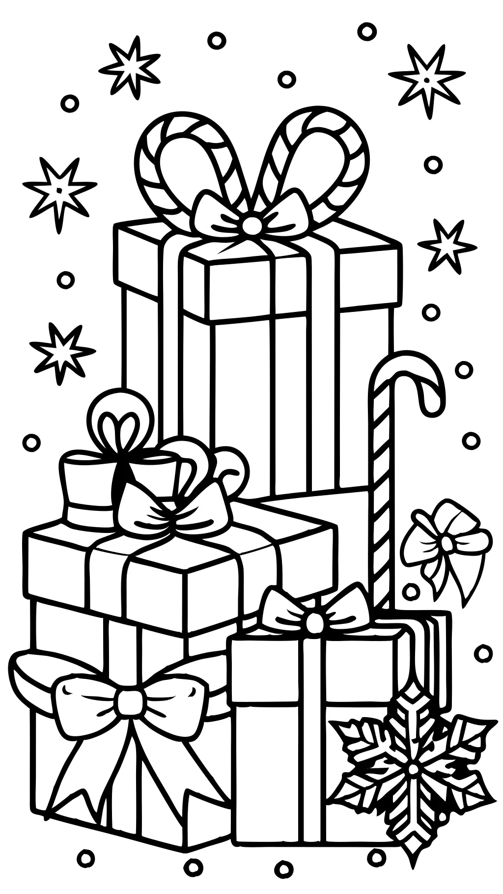 coloriage de cadeaux de Noël